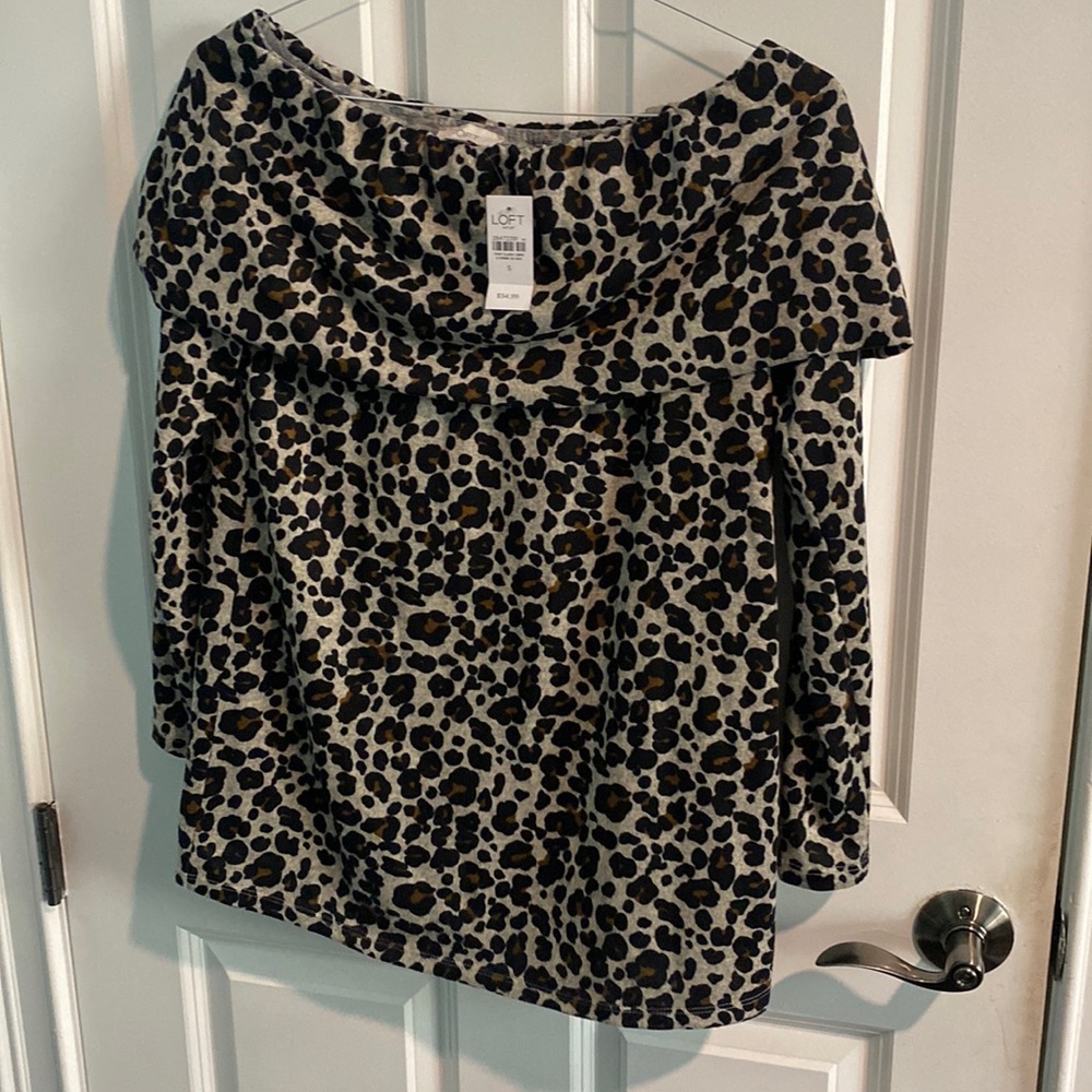 NWT loft outlet cowl neckline off the shoulder top